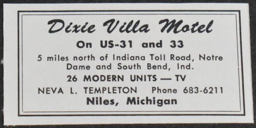 Dixie Villa Motel - Vintage Print Ad